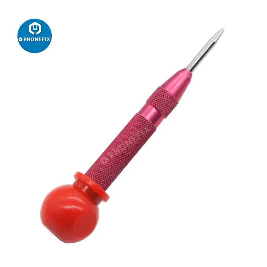 PhoneFix glass breaking pen for iPhone back cover and camera lens, used as a screen tool for safe removal and repair.
