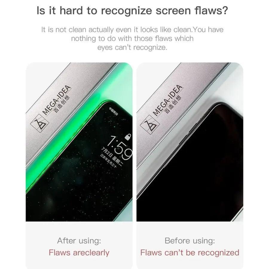 PHONEFIX MEGA-IDEA ISee Dust Detection Lamp for phone screen cleaning, featuring a sleek screen tool design with dust detection capability.