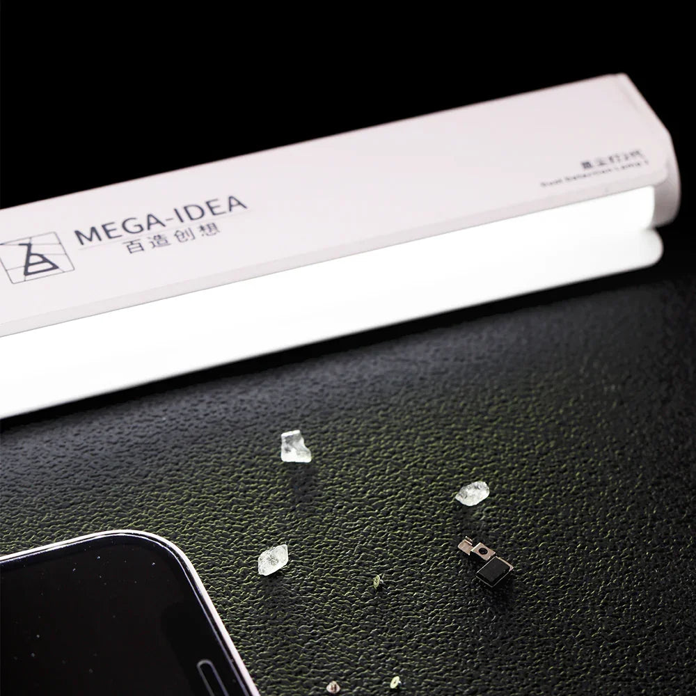 PHONEFIX MEGA-IDEA ISee Dust Detection Lamp for phone screen cleaning, highlighting its compact design and dust detection feature.
