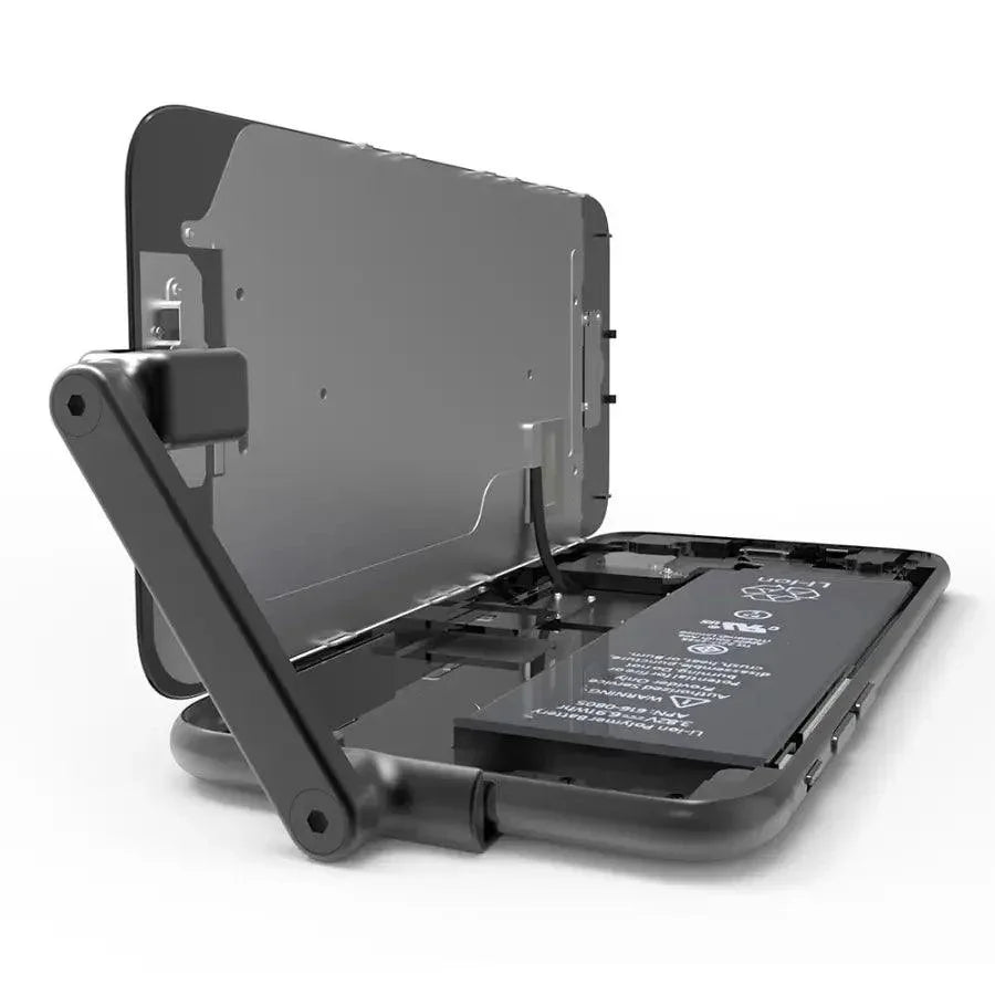 PhoneFix plastic clip clamp adjustable fixture holder for phone opening tools, used to secure screens during repairs.
