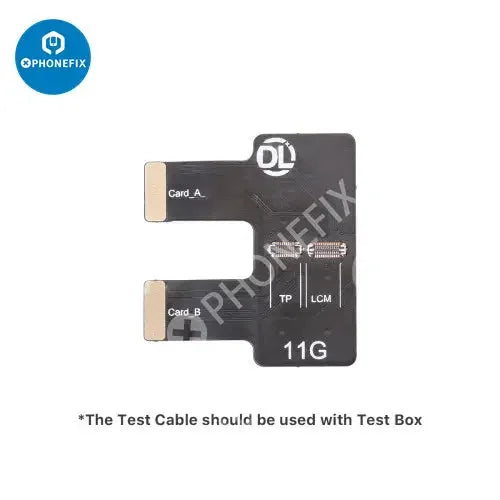 PHONEFIX DL400 Pro iTestBox display touch screen tester for iPhone 6 to 16 Plus, showing device screen and testing interface.