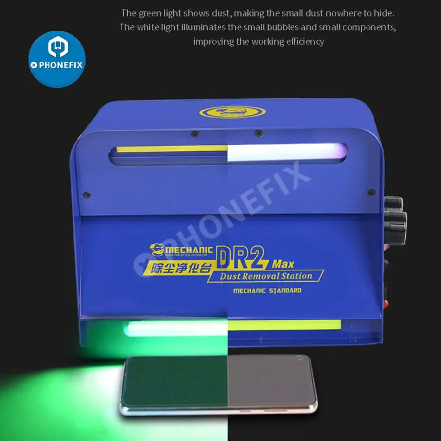 PhoneFix MECHANIC DR2 Dust Removal Machine Purification Station for screen tools, used for cleaning electronic device screens.