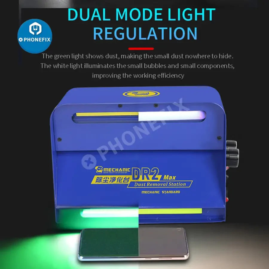 PhoneFix MECHANIC DR2 Dust Removal Machine for screen tools, compact purification station for electronic device cleaning.