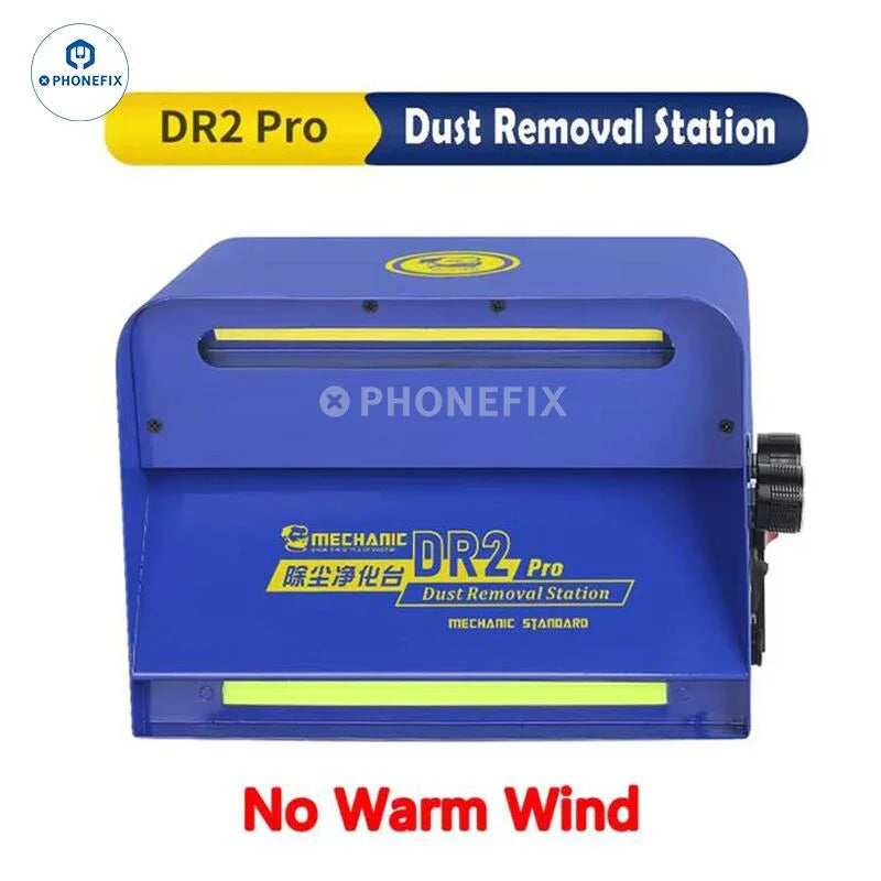 PhoneFix MECHANIC DR2 Dust Removal Machine purification station with screen tools for electronics cleaning and dust removal.