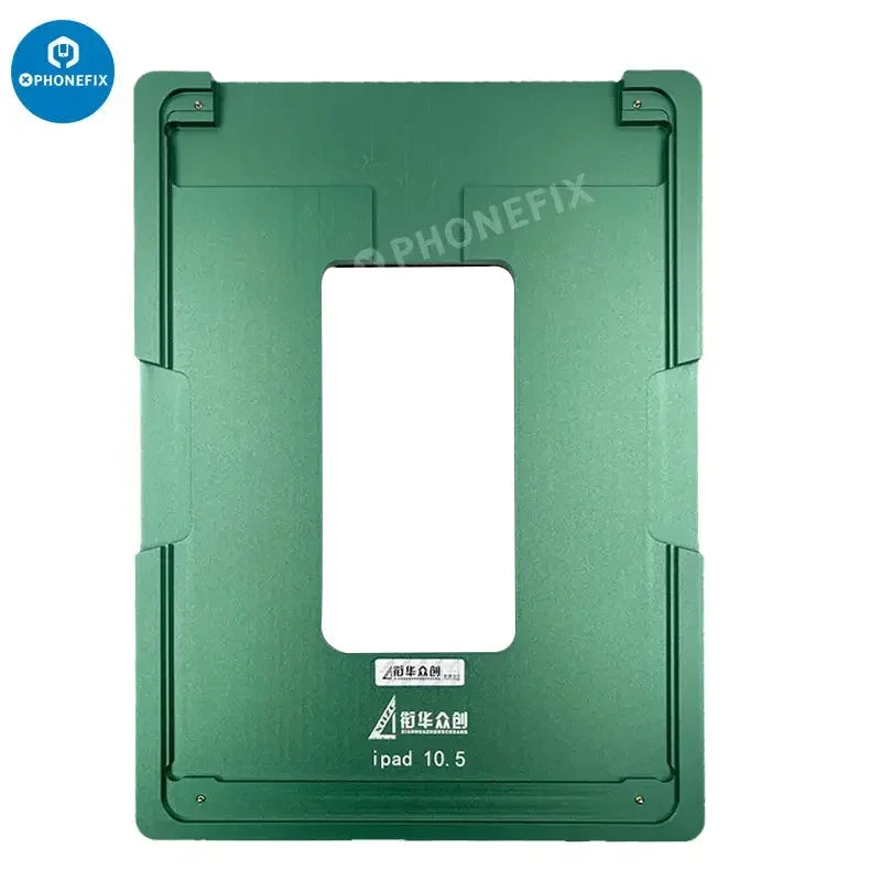 PHONEFIX Precision Positioning Aluminium Mould for iPad 10.5-inch screen repair, used for accurate screen replacement and fixing.