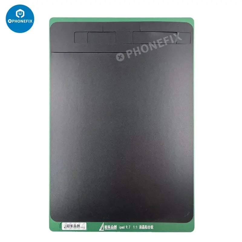 PhoneFix LCD screen alignment mold and laminating rubber for iPad 9.7 and 12.9 series screen repair tools.