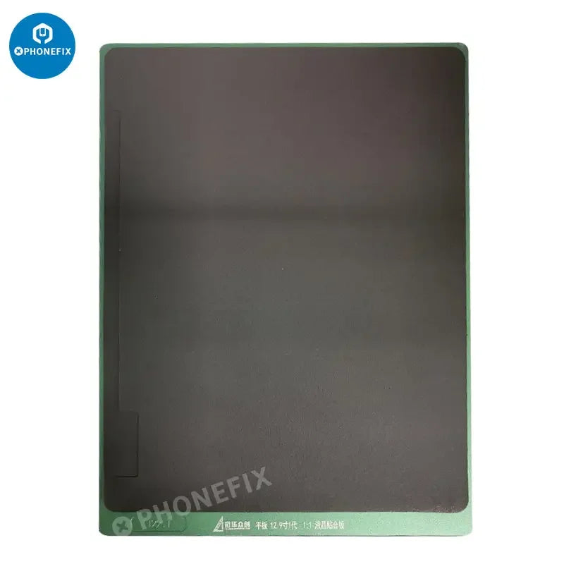 PhoneFix LCD screen alignment mold and laminating rubber for iPad 9.7 and 12.9 series, designed for precise screen assembly.