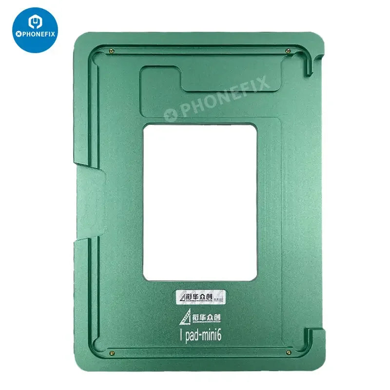 PhoneFix LCD screen laminating rubber positioning mold for iPad Mini series, used for precise screen alignment and assembly.