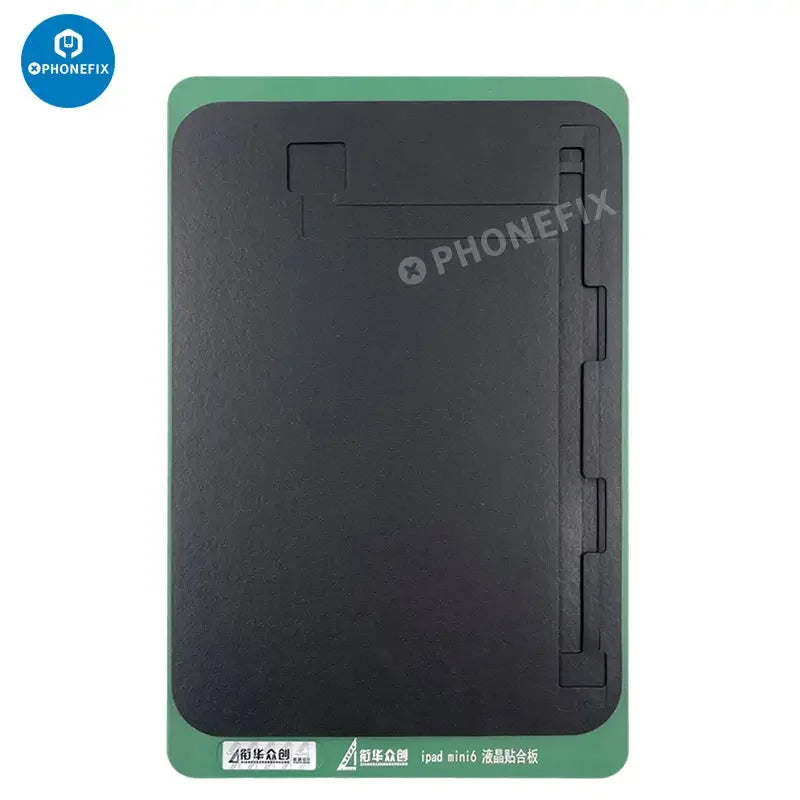Phonefix LCD screen laminating rubber positioning mold for iPad Mini series, used for precise alignment during screen assembly.