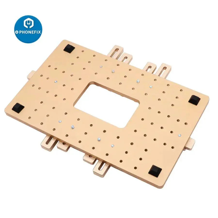 PhoneFIX LCD screen UV glue mold jig holder clamp for OCA laminating, used for precise screen assembly and repair.