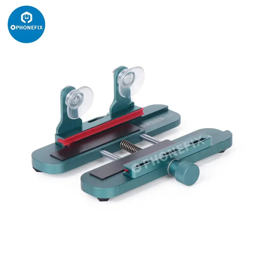 PhoneFix cell phone repair stand holder for iPad and iPhone LCD screens, used as a screen repair tool for precise repairs.