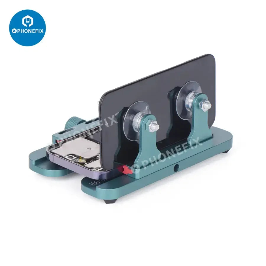 PhoneFix cell phone repair stand holder for iPad and iPhone LCD screens, versatile screen tool for device repair.