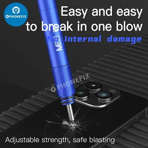 MaAnt B1 Back Glass Blaster Demolishing Pen for iPhone and Huawei repair, used for removing back glass panels.