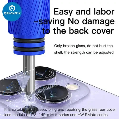 PHONEFIX MaAnt B1 Back Glass Blaster Demolishing Pen for iPhone and Huawei screen repair tools, used for removing back glass panels.