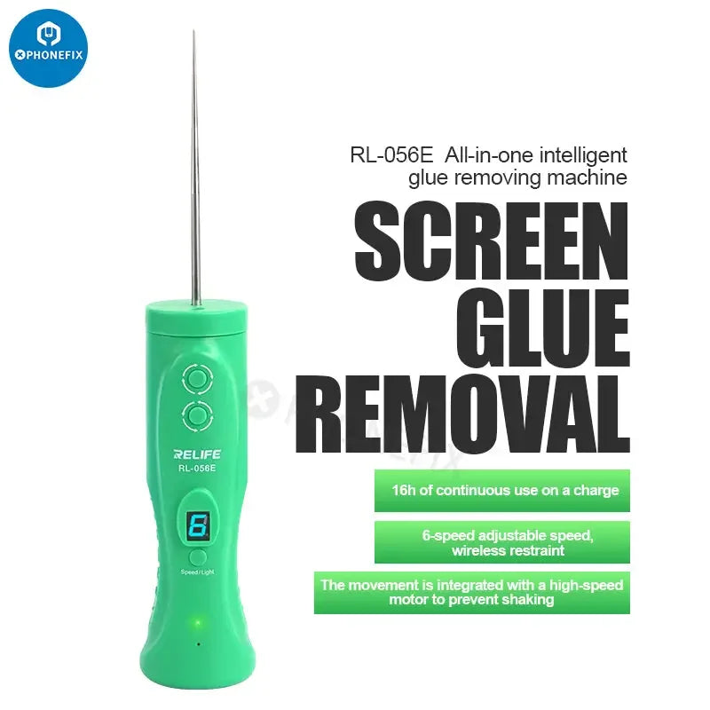 Relife RL-056E intelligent glue remover machine for OCA glue removal, designed for screen repair tools by PHONEFIX.