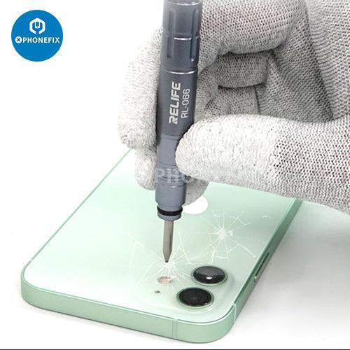 PHONEFIX RL-066 back cover frame blasting pen for iPhone 8-14 Pro Max repair, used for screen and back cover removal.