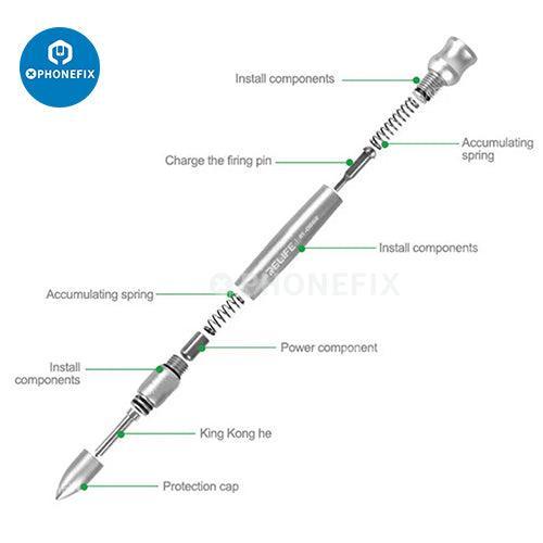 PHONEFIX RL-066 back cover frame blasting pen for iPhone 8-14 Pro Max repair, used for removing and repairing screen covers.