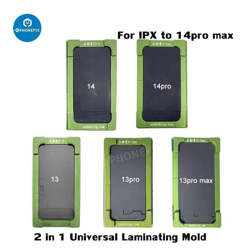 Alignment laminating mold for iPhone X to 16 Pro Max LCD OCA repair, used as screen tools by PHONEFIX.