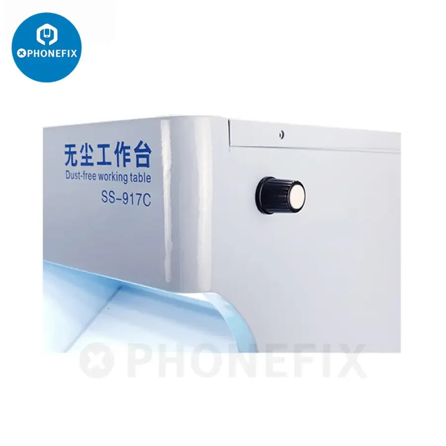 PhoneFix Sunshine SS-917C dust-free working table for screen cleaning, anti-dust workbench with electronic screen tools.