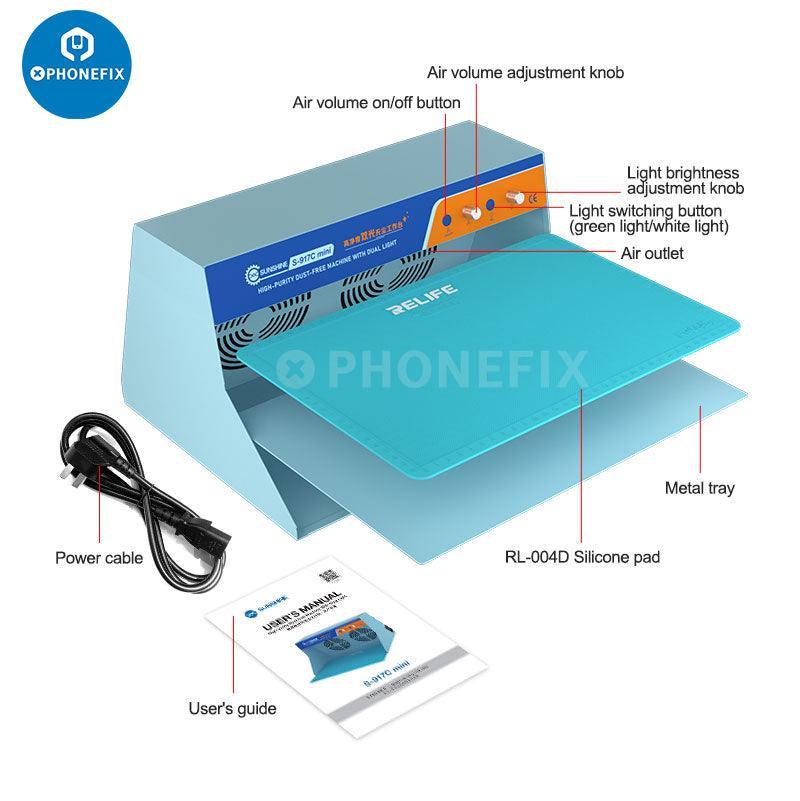 PhoneFix Sunshine SS-917C dust-free working table cleaning anti-dust workbench with screen tools for electronics repair.