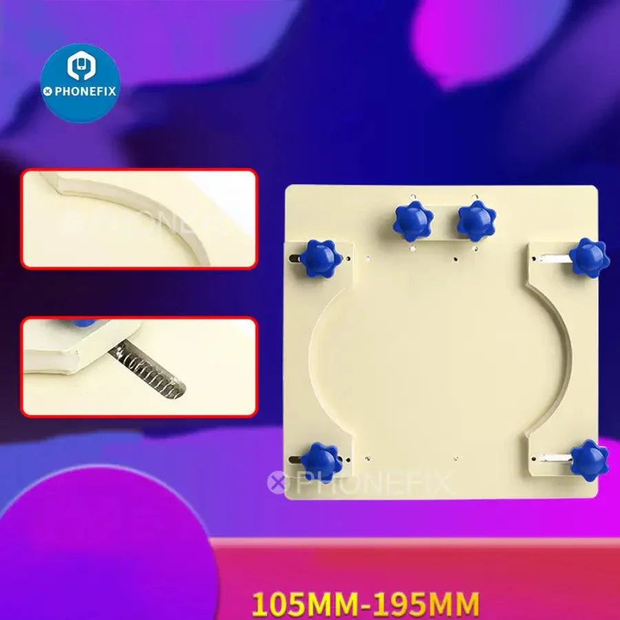 White PHONEFIX mechanic spring fixture holder for phone LCD screen positioning, a precise screen tool for repair and assembly.