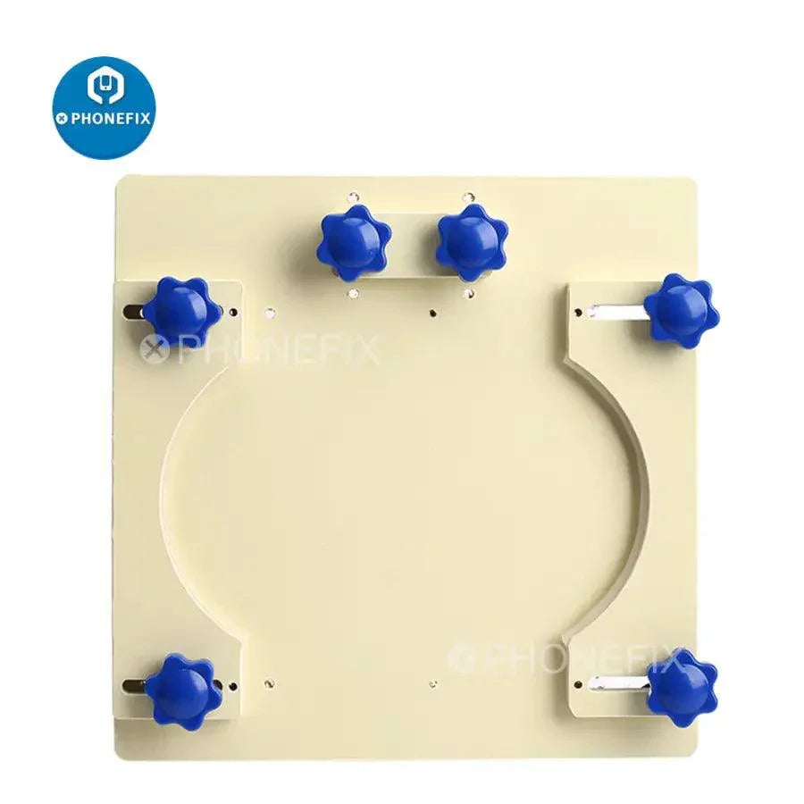 White PHONEFIX mechanic spring fixture holder for phone LCD screen positioning, a precise screen tool for repair technicians.