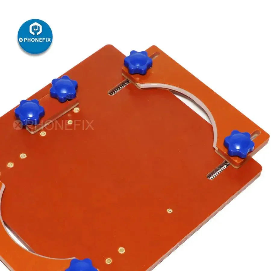 White PHONEFIX mechanic spring fixture holder for LCD screen positioning, a precise tool for phone screen repair and alignment.