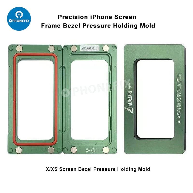 PHONEFIX screen frame bezel pressure holding mold for iPhone X to 16 Pro Max, durable screen tool for secure bezel fitting