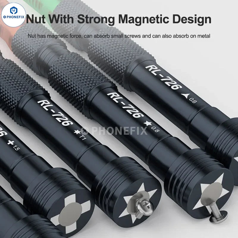 RELIFE RL-726 3D torque screwdriver with strong magnetic bits, precision screwdriver tool for electronics repair.