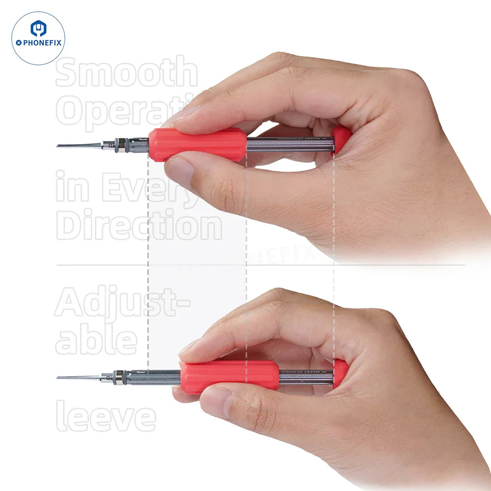 PHONEFIX Point-Line-Plane 3D Screwdriver Set for mobile phone repair, 5-piece precision screwdriver tool kit for electronics.
