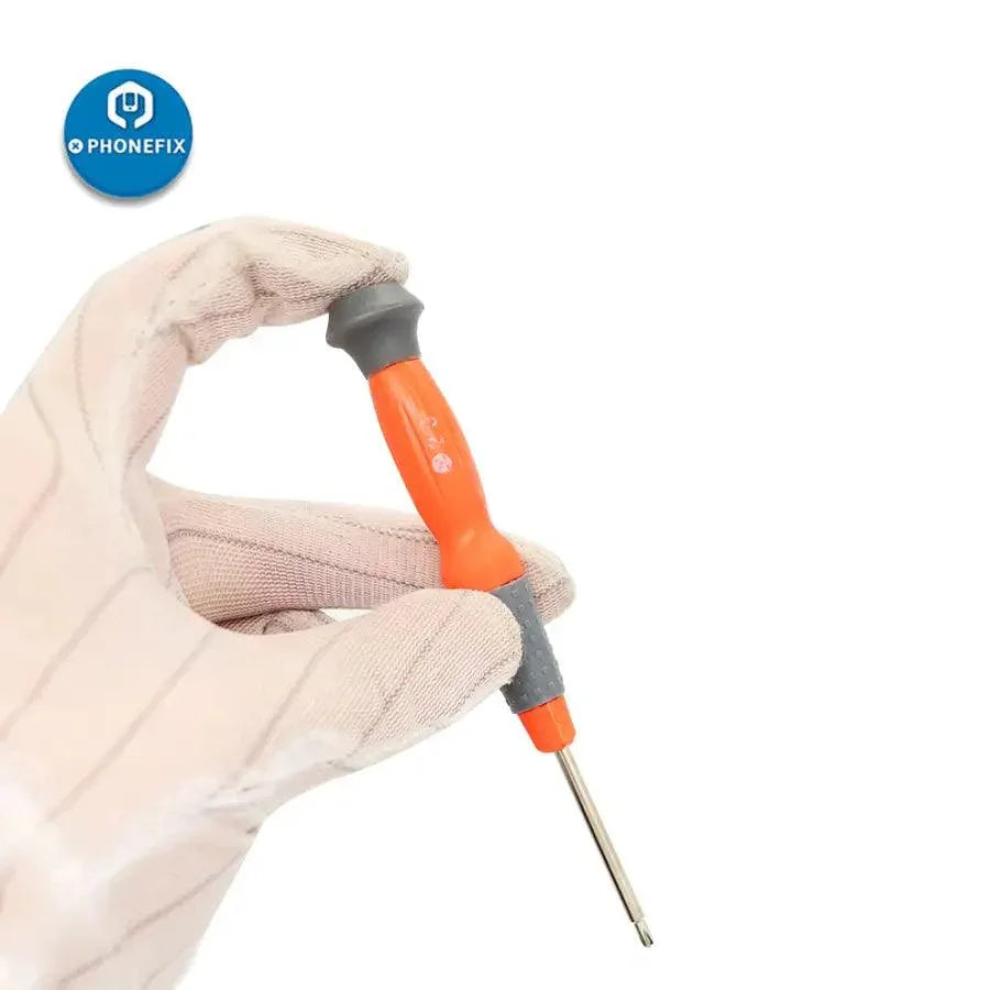 PhoneFix precision screwdriver and battery replacement tool kit for DIY phone repairs, includes multiple screwdrivers and tools.