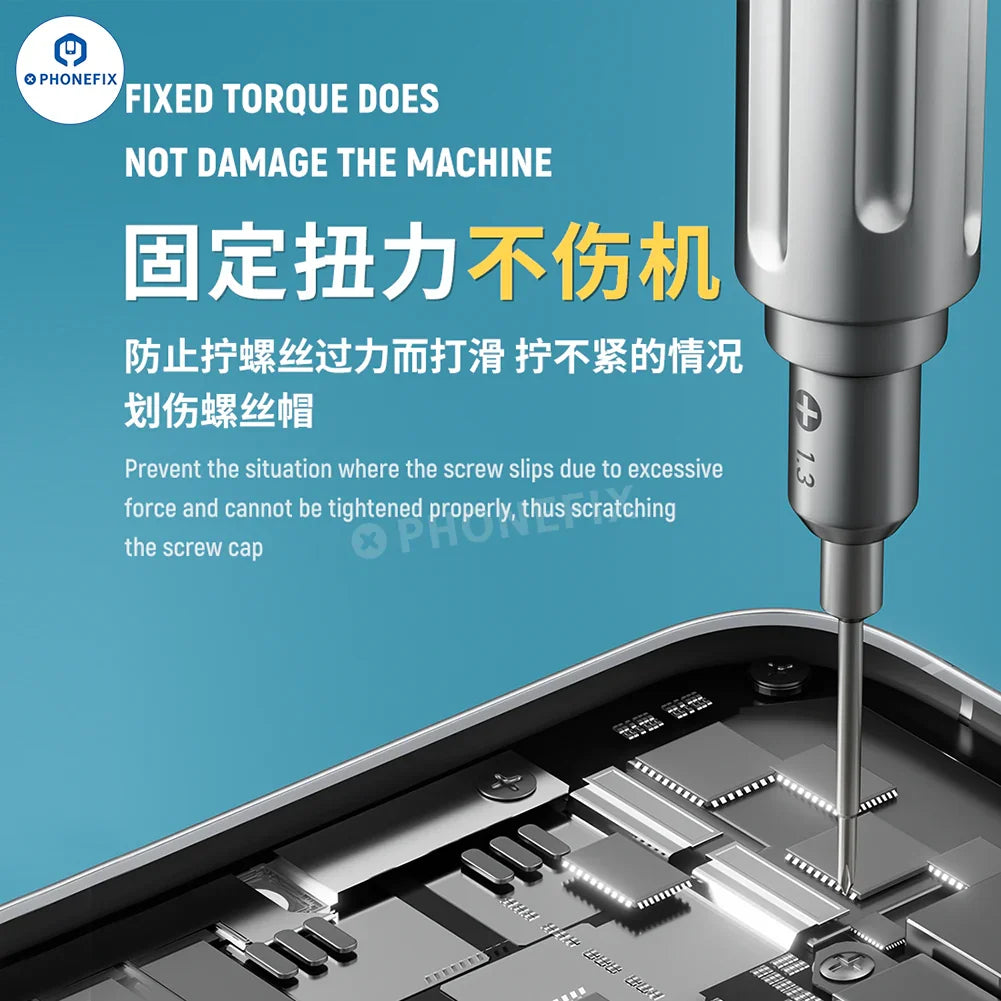 PHONEFIX iFixes Tiktool iTK5 mini screwdriver set with S2 bits, ideal for phone repair and electronics maintenance.