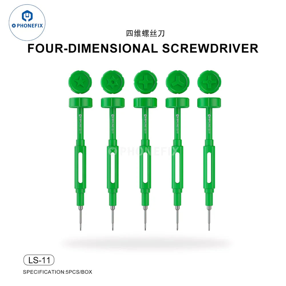 PhoneFix Mijing LS-11 four-dimensional screwdriver set for phone and laptop disassembly, black, precision tool for electronic repairs