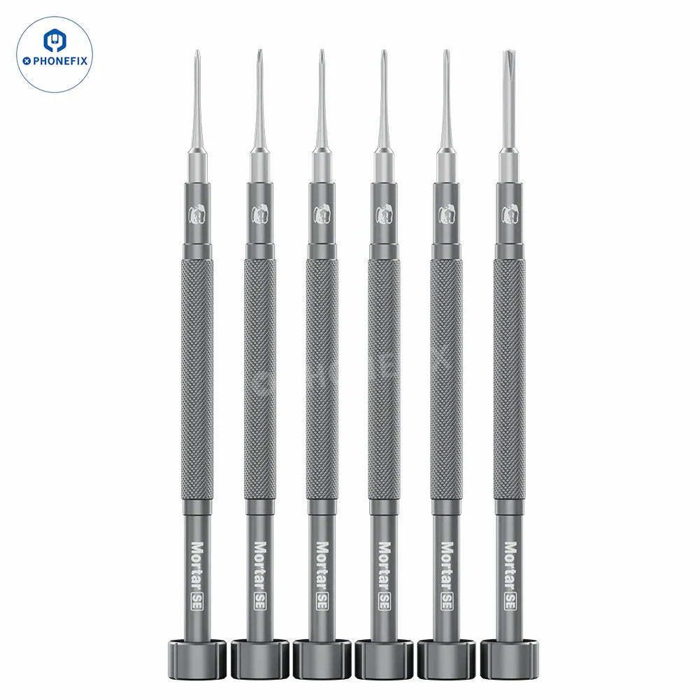 PHONEFIX Mechanic Mortar SE Plus/Pro/Air/Max iShell 2D 3D screwdriver set with various precision screwdrivers and bits.