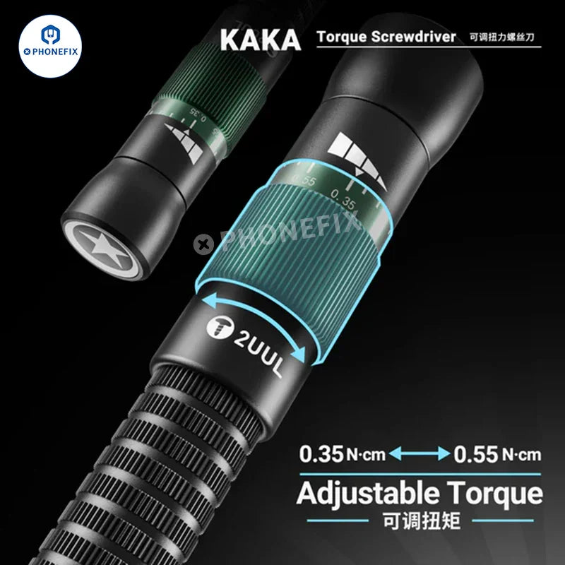 PhoneFix 2UUL KAKA torque screwdriver for basic phone repair tools, featuring a precision screwdriver head and ergonomic handle.