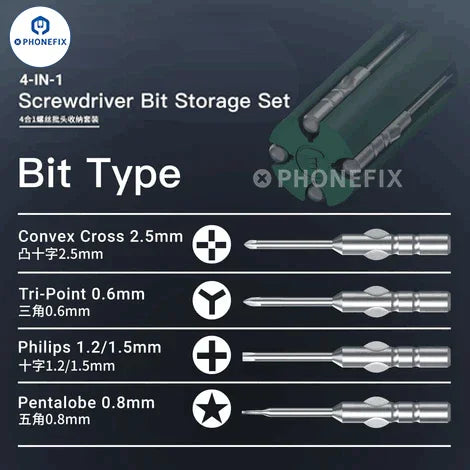 PHONEFIX 2UUL KAKA torque screwdriver for phone repair, showing a compact precision screwdriver with interchangeable bits.