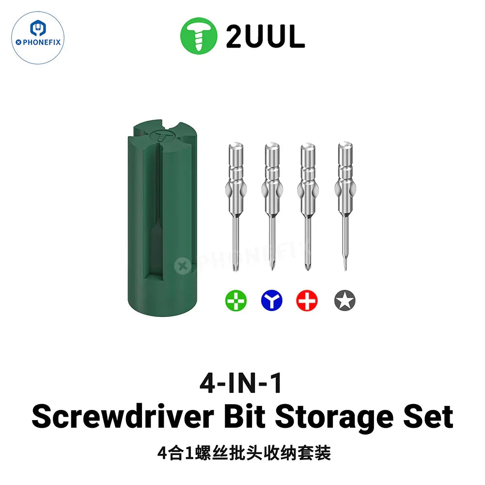 Set of PHONEFIX 2UUL KAKA torque screwdriver bits for basic phone repair tools, featuring various precision screwdriver bits.