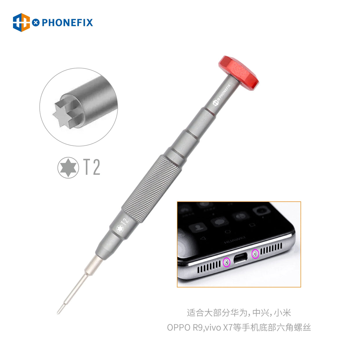 PhoneFix 3D precision screwdriver tool for phone repair, with Y-shaped handle and 0.6mm tips, suitable for electronic device repairs.