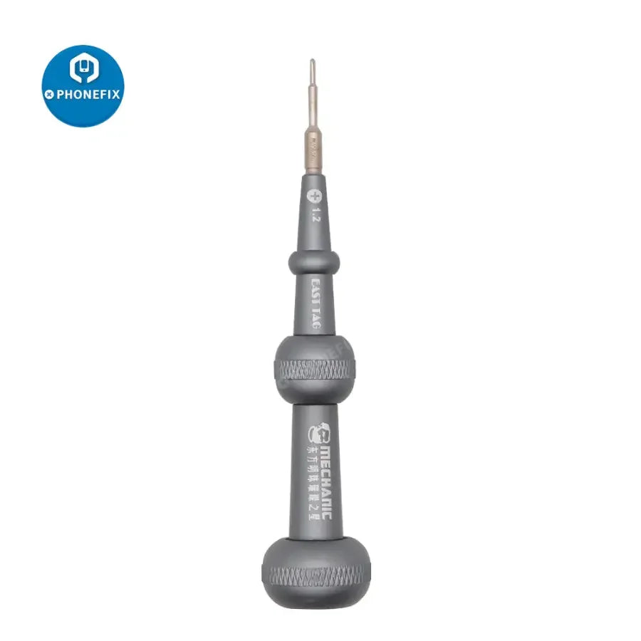 PhoneFix Mechanic Easttag 2D Alloy Magnetic Screwdriver for iPhone repair toolkit, showing the precision alloy tool in close-up.