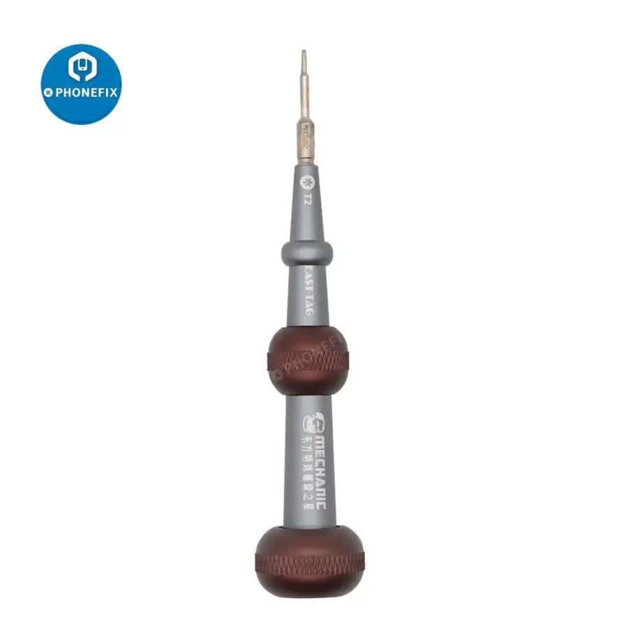 PHONEFIX Mechanic Easttag 2D alloy magnetic screwdriver for iPhone repair toolkit, featuring precision tip and ergonomic handle.