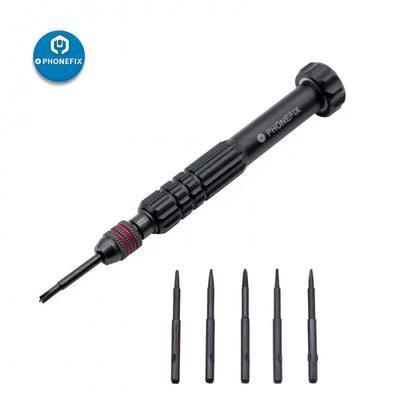 Kit d'outils d'ouverture d'écran et de tournevis tout-en-un PhoneFix pour la réparation de téléphones, comprenant plusieurs outils de précision dans un kit compact.