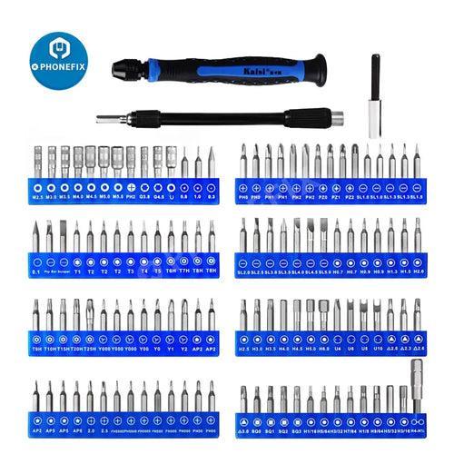 PHONEFIX All-in-1 professional electronic repair toolkit with screwdriver tools for laptops, PCs, tablets, and phones.