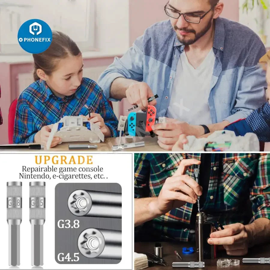 PHONEFIX magnetic precision screwdriver set with 117 tools for repairing phones, laptops, and tablets, ideal for delicate electronic repairs.
