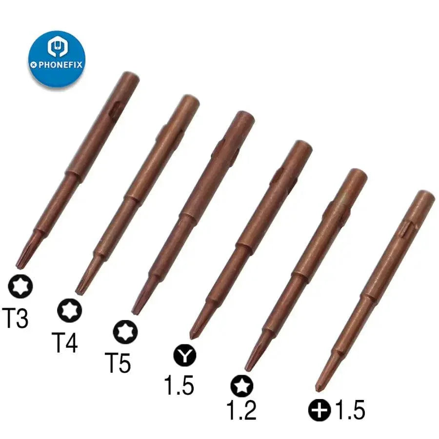 PhoneFix 12-in-1 multi-function screwdriver repair tool kit with replaceable bits, featuring ergonomic handle and versatile screwdrivers.