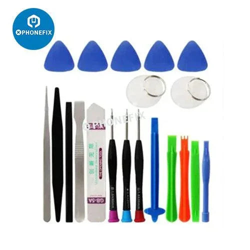 PHONEFIX multifunction screwdriver set with pry opening tools for mobile phone repair, featuring precision screwdrivers and repair kit components.