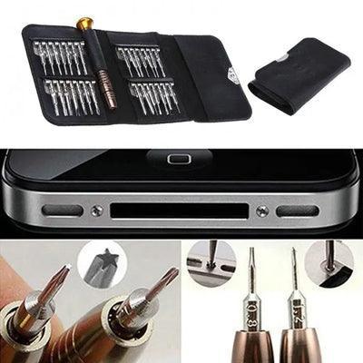 Kit de tournevis de poche multifonction PhoneFix avec outils d'ouverture d'écran pour la réparation de téléphones, kit d'outils compact pour la réparation d'appareils électroniques.