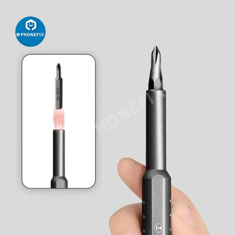 PHONEFIX 30-in-1 precision magnetic screwdriver set with dismountable bits for phone repair, featuring various screwdriver bits and ergonomic handle.