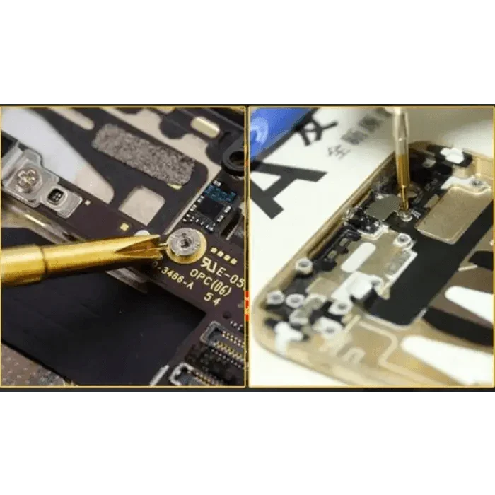 Kit de tournevis PHONEFIX 5 en 1 avec outils d'ouverture pour le démontage des iPhone 6P et 8, idéal pour les réparations de téléphones.
