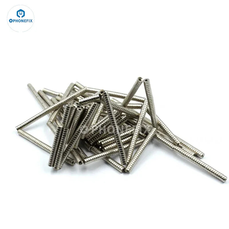 Anillo magnetizador redondo para destornilladores PhoneFix con orificio, utilizado para sujetar y magnetizar las puntas de los destornilladores.