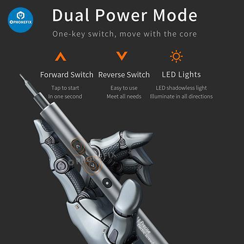 PHONEFIX 62-in-1 electric precision screwdriver set with various bits for phone and PC repair, DIY toolkit, compact and versatile.